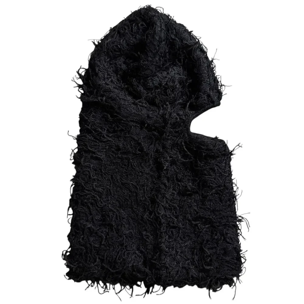 Fuzzy Woven Cloth Broken Heart Balaclava Men’s OS - Punk Streetwear Biking Trap - Picture 2 of 12